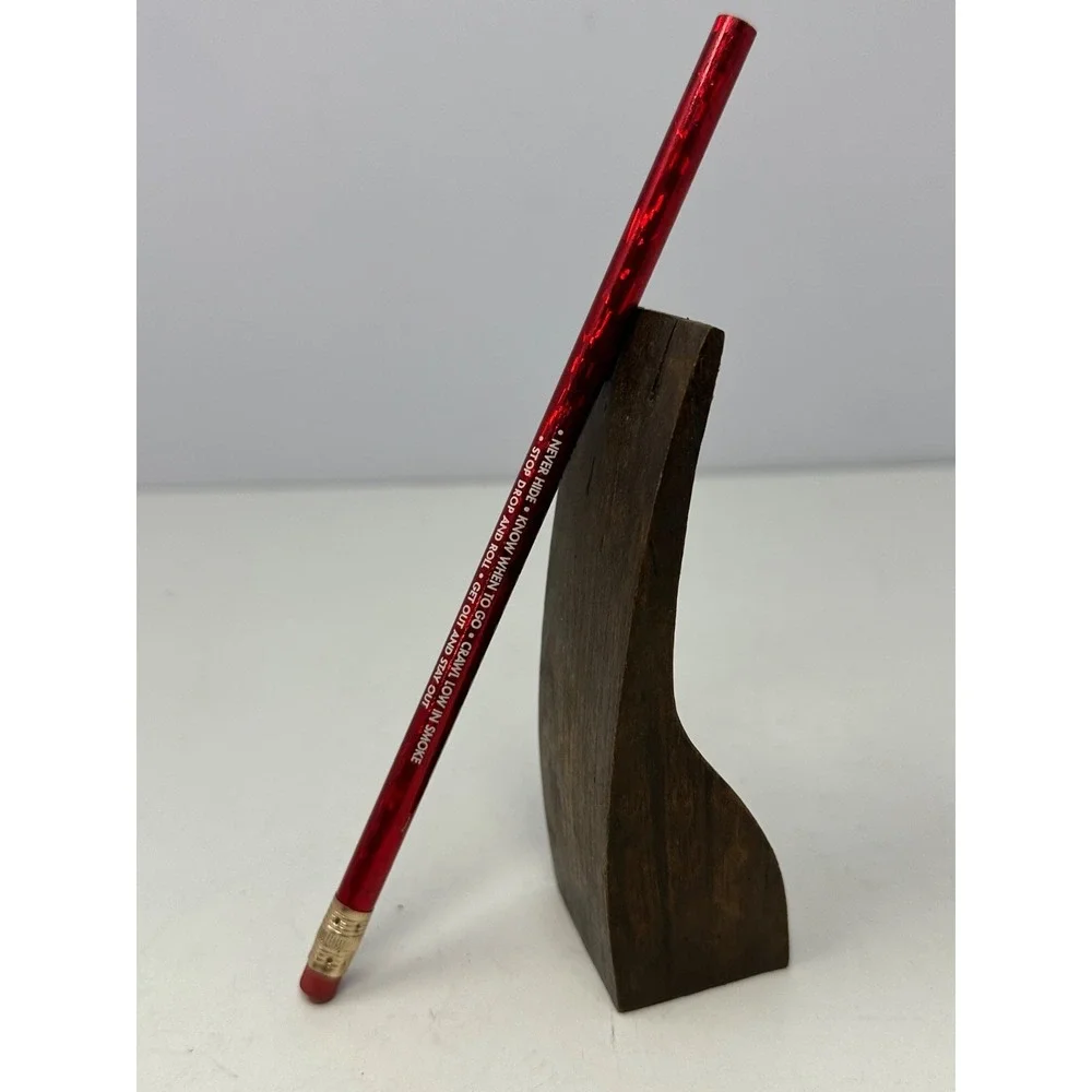 Vintage Unused REACT FAST TO FIRE Advertising Pencil Red Foil Rare! Z0